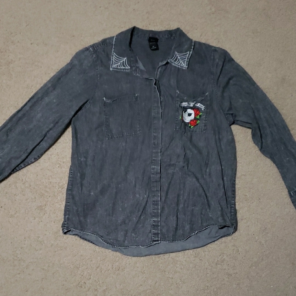 Disney Gray Shirt with Unique Embroidery